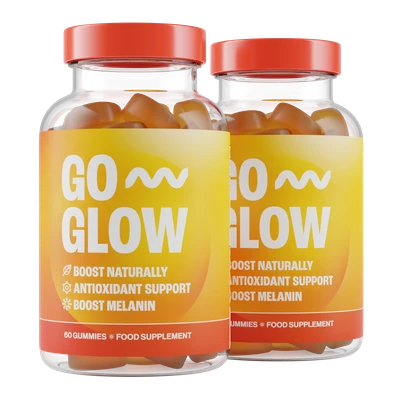 Zwei Flaschen GoGlow-Gummis